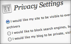 Wordpress privacy settings